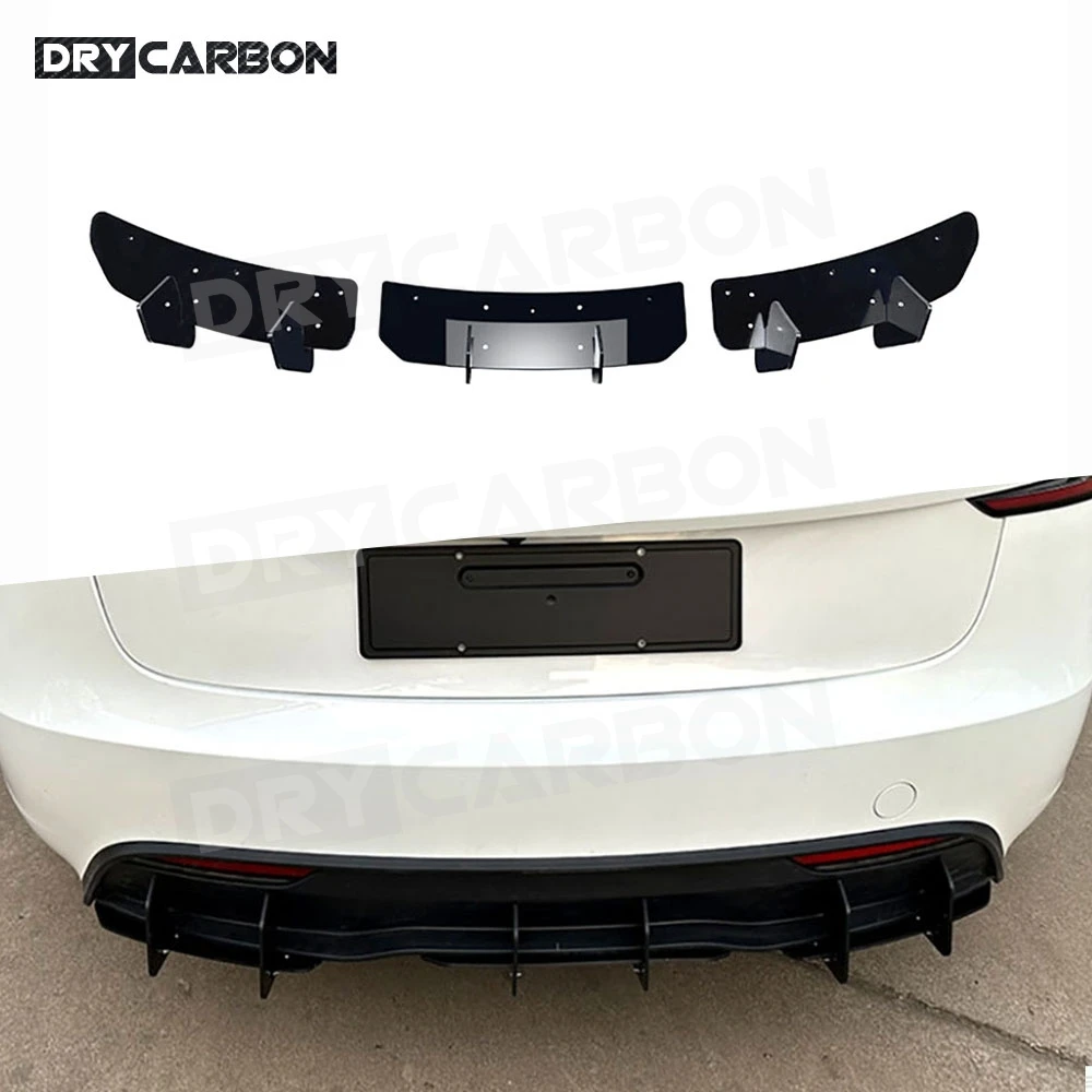 For Tesla Model 3 2023+ Accessories Rear Bumper Diffuser Protector Spoiler Lip Side Splitters Decoration Modified Car Body Kits