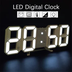 Smart 3d Digital Alarm Clock Wall Clocks Home Decor Led Digital Desk Clock with Temperature Date Time Nordic Large Table Clock