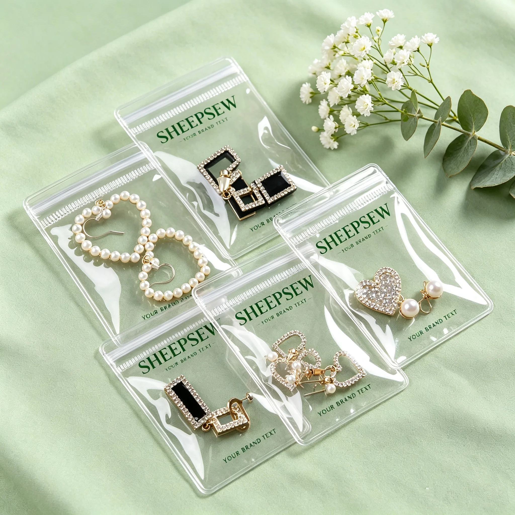 50pcs Small PVC Jewelry Plastic Zipper Bag,reusable Promotion Frosted Transparent Jewelry Packing Zip Lock PVC Bag