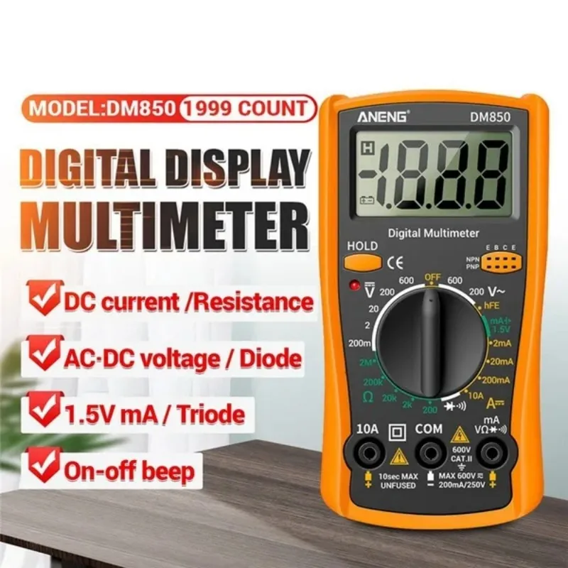 1pc ​LCD Display Digital Multimeter AC/DC Voltage Meter Amperemeter  Multitester Diode Resistance Capacitance Meter Tool