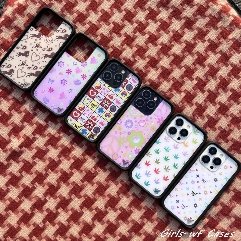 

Wildflower Girls Canada Maple Leaf LOVE Phone Case for iPhone 12 13 14 15 16 17 Pro Max Plus Air wf LOGO label Horse Cover Funda
