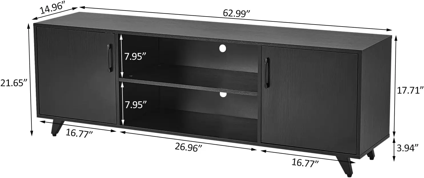 NEW TV Stand Television Stands TV Console Unit with Shelf and 2 Doors Storage Cabinets for Living Room Bedroom for TVs up