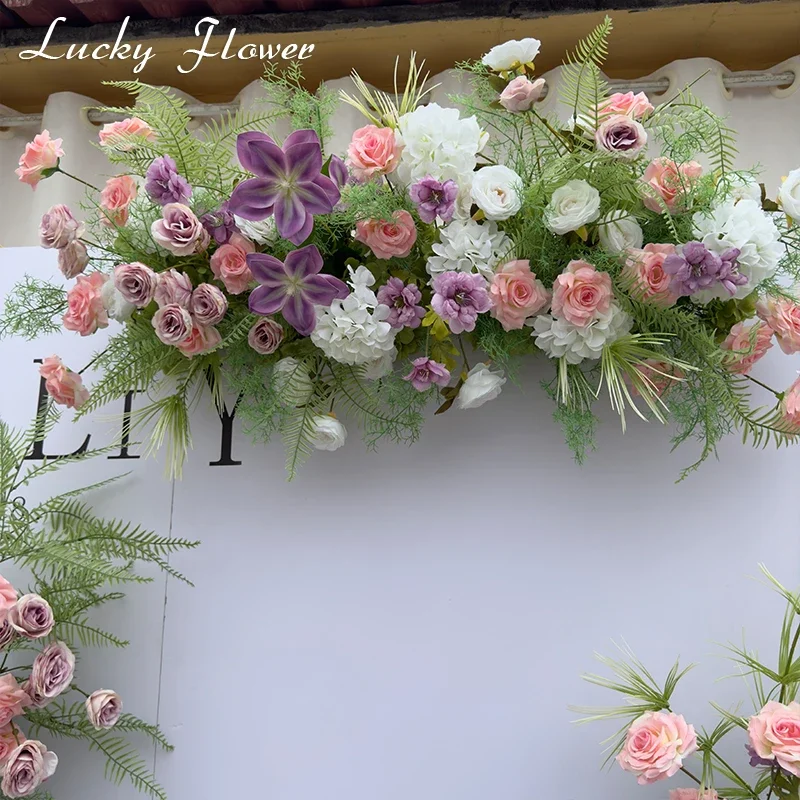 Artificial Flowers Wedding Decoration Floral Backdrop Arrangement Hanging flower Row Road Leading Flower Ball Party Event Decor