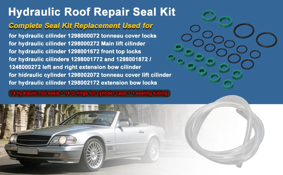 Hydraulischer Umbausatz für Softtop-Dachzylinder-Dichtung zur Reparatur und Wiederherstellung für Mercedes Benz SL R129 300SL SL280 SL320 SL500 SL600 – Detail 1