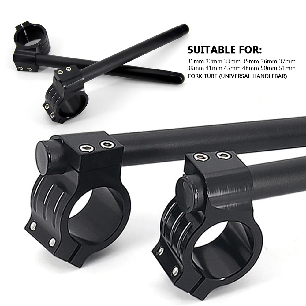 Universal Stainless Steel Matte Black Racing CNC 31MM- 51MM 37MM 41MM Clip On Ons Fork Riser Regular Handlebars dropshipping