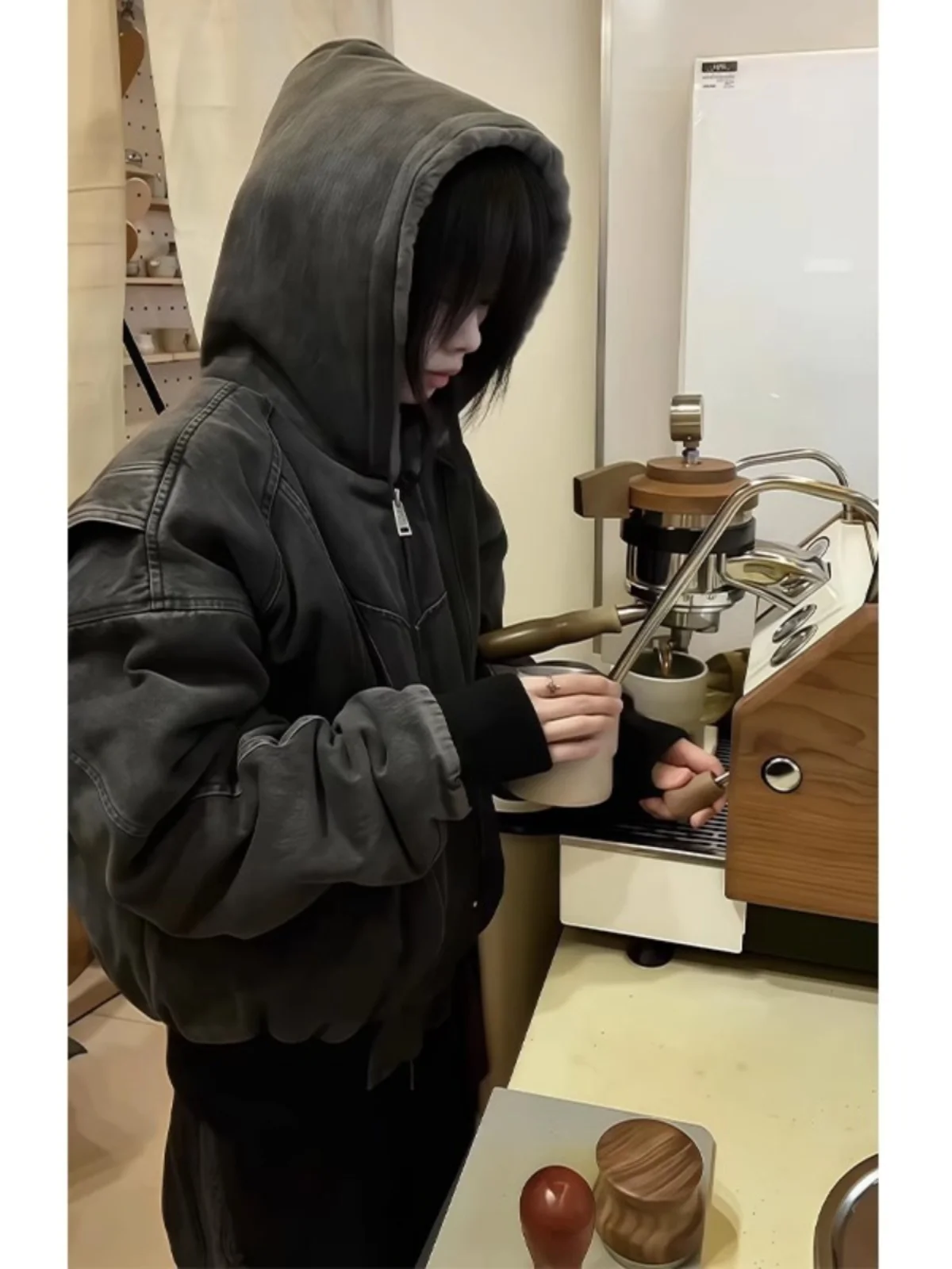 

Утепленная флисовая куртка с капюшоном, зимнее теплое хлопковое пальто в американском стиле, парная верхняя одежда для молодежи, модная.