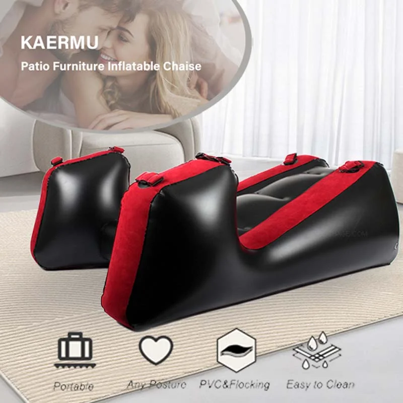 

Portable Inflatable Sofa Bed Lounger Spli-leg Design with Restraints Straps Sex Toy for Couple G Spot Position Aid Pillow Chair