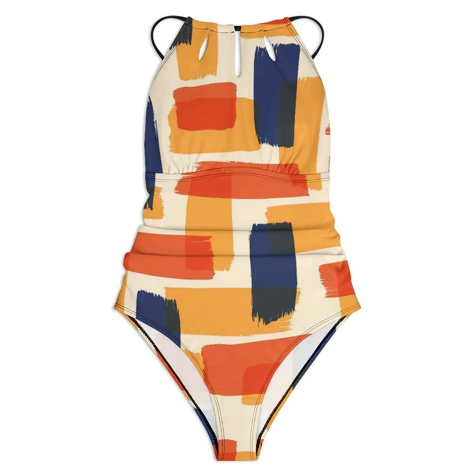 Brush Swimsuit Sexy Red Black Orange One-Piece Swimwear Push Up Swimsuits Elegant Holiday Swim Bathing Suit