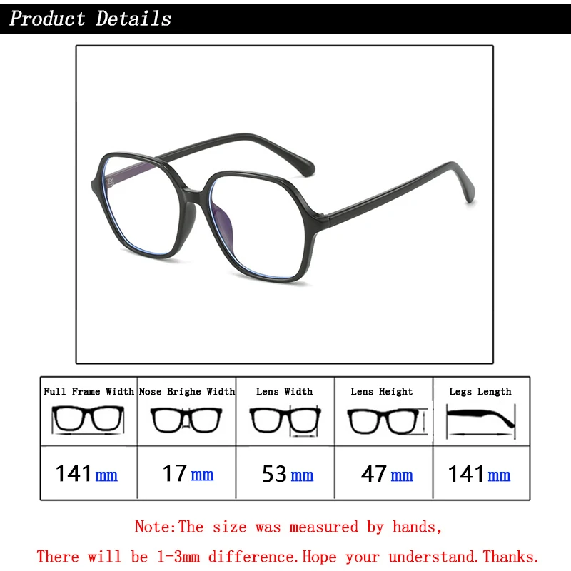 New Women Retro Polygon Anti Blue Light Reading Glasses Men Farsighted Hyperopia Spectacles Magnifier Custom Prescription Lens