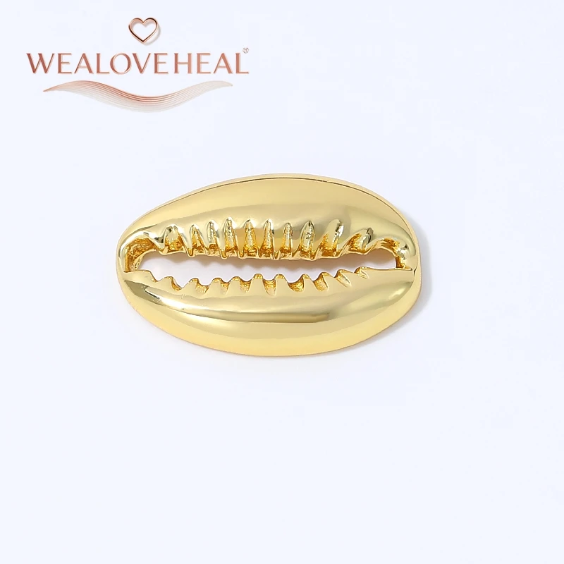 Glatte 18K vergoldete Messing-Kaurimuschel-Abstandsperlen, hochwertige Strand-Charms für DIY-Armbänder, Halsketten und Schmuckherstellung – Detail 19
