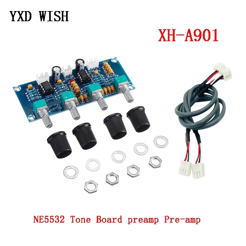 XH-A901 NE5532 Tone Board Pre-amp With treble bass volume adjustment pre-amplifier Tone Controller For amplifier Board Diy Kit