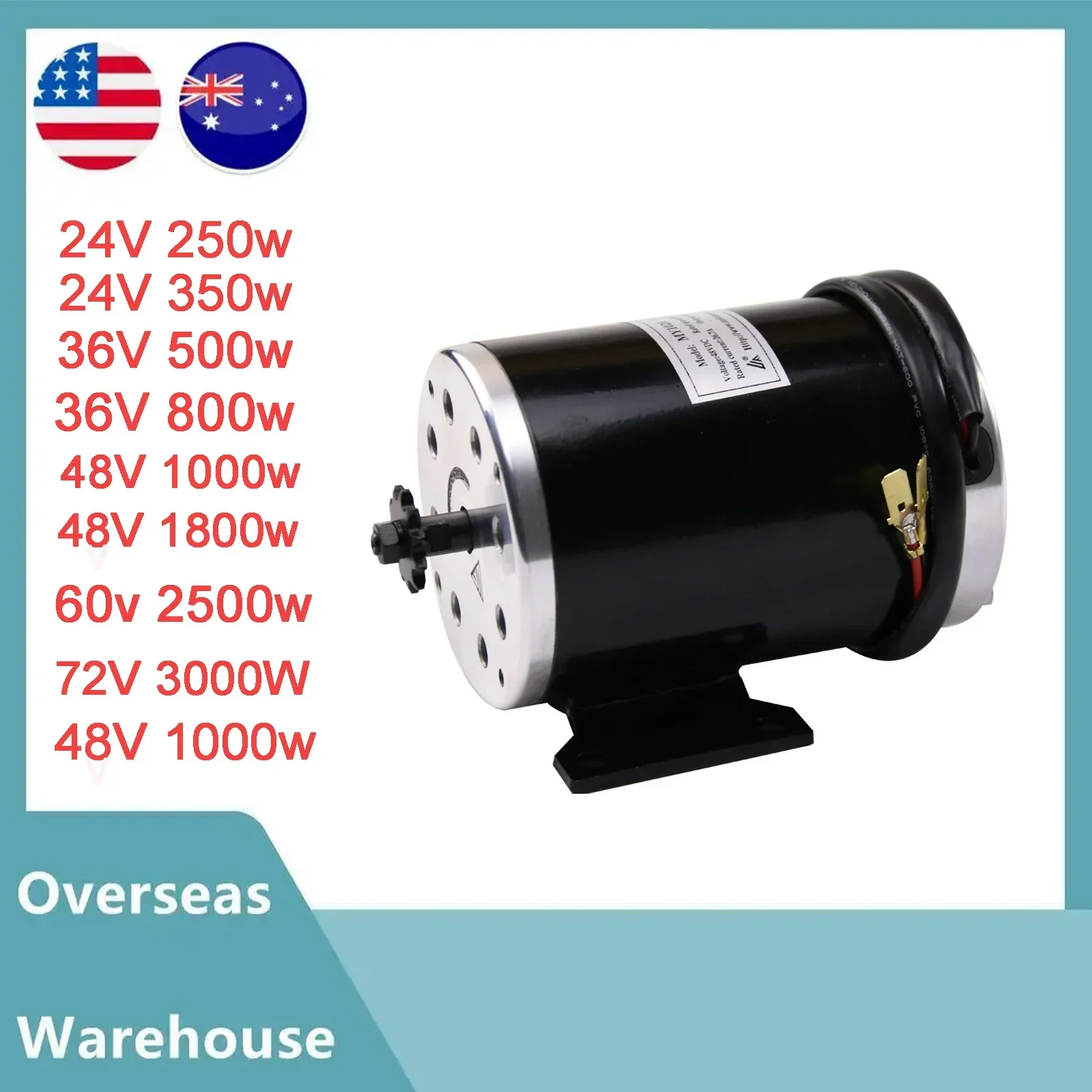 24V 36V 48V 500W 800W 1000W 1800W T8F Motor Brushless Brush for Scooter Dirt Bike Razor MX650 Drift Bikes Trike