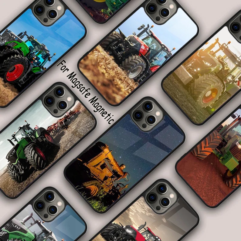 Farm Farming Truck Planting Harvesting Magnetic Phone Case For APPLE iPhone 16 14 13 12 11 Pro Max 15 Plus With MagSafe Cover