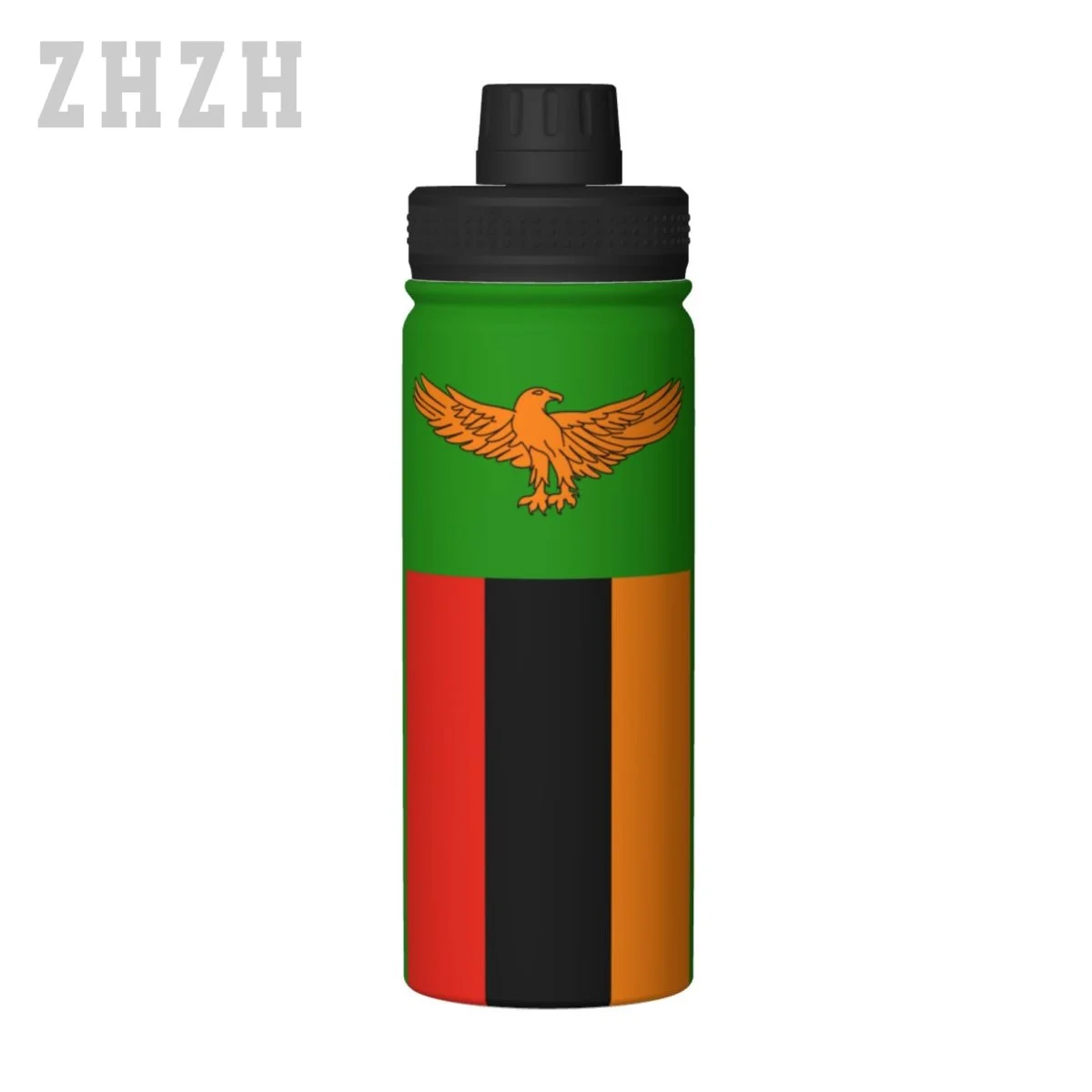 Unisex Sports Water Thermos Bottle Zambia Flag 304 Stainless Steel Double-layer Insulation Cold And Hot Travel