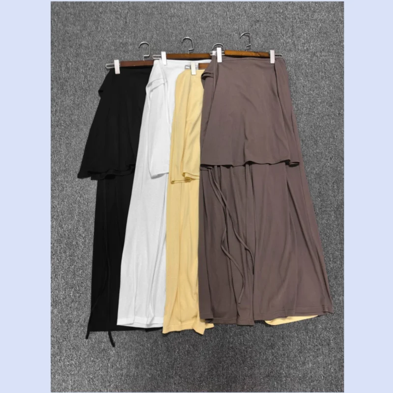 26 year new elastic waistband detachable lace up women's hanging loose casual wide leg pants