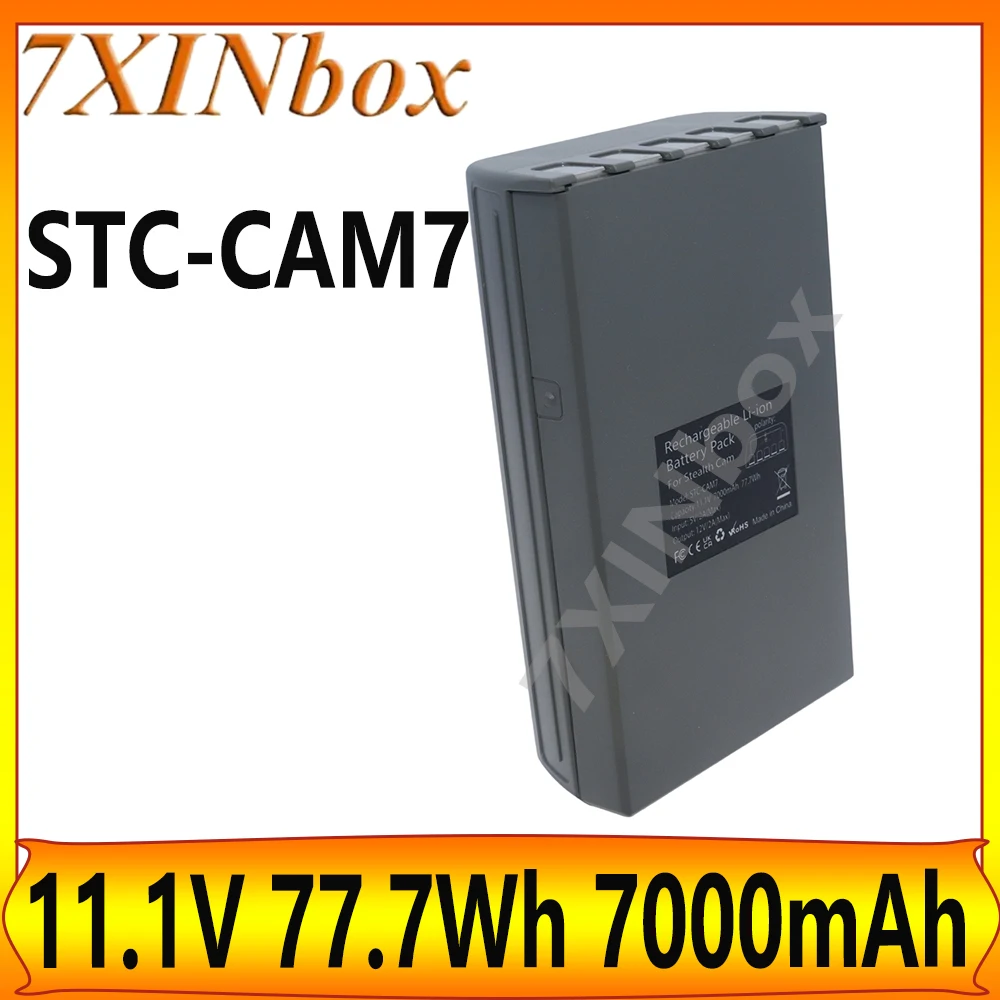 7XINbox STC-CAM7 7000mAh Rechargeable Lithium Replacement Battery For Stealth Cam Trail Camera Deceptor Fusion Connect