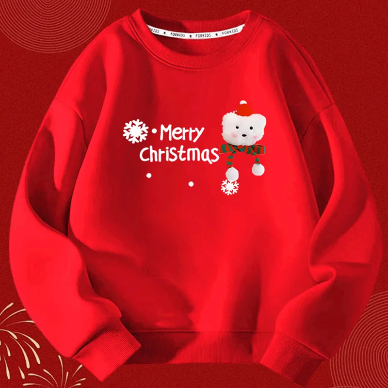 Family christmas  Red Sweater Parent-Child/mother-kids Clothes New Festive Family Pack clothes