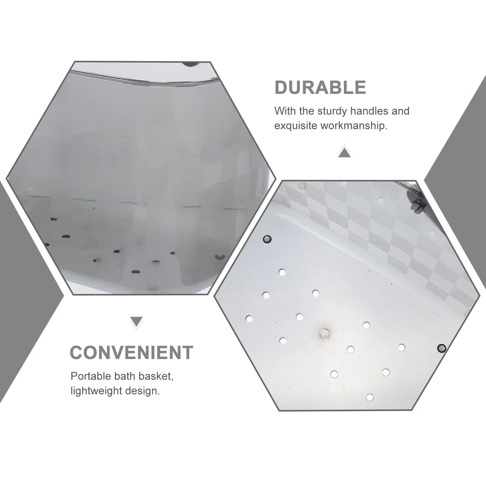 

Bathroom Storage Basket Large Capacity Draining Organizer Portable Shower Tray for Toiletries Sundries Storage