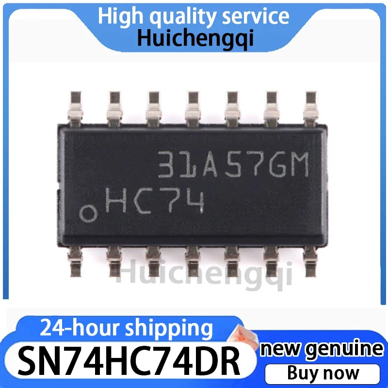10PCS SN74HC74DR Package SOIC-14 Dual Channel D-class Rising Edge Trigger Chip