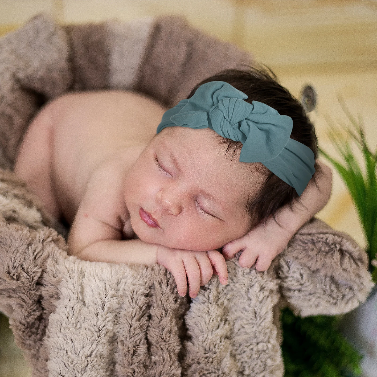 

6Pcs Baby Bow Headband Cute Elastic Nylon Stretchy Headbands Accessories for Infant Toddler Girls Photoshoot