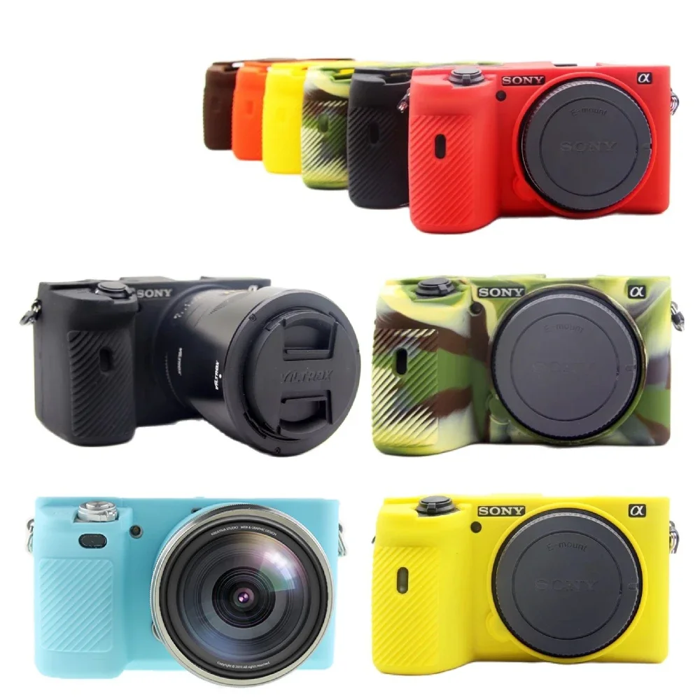 Silicone Armor Skin Case Camera Tas Body Cover Protector voor Sony Alpha A6000 A6100 A6300 A6400 A6500 A6600 A5100 A5000 Camera