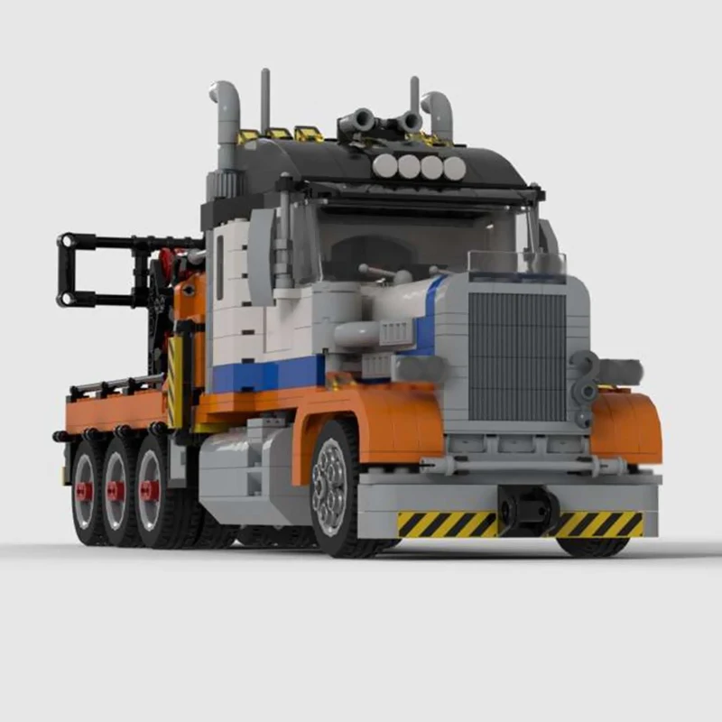 City Car Model MOC Building Bricks Heavy Tow And Rotator Truck Modular Technology Children Holiday Gifts Assemble Toys Suit