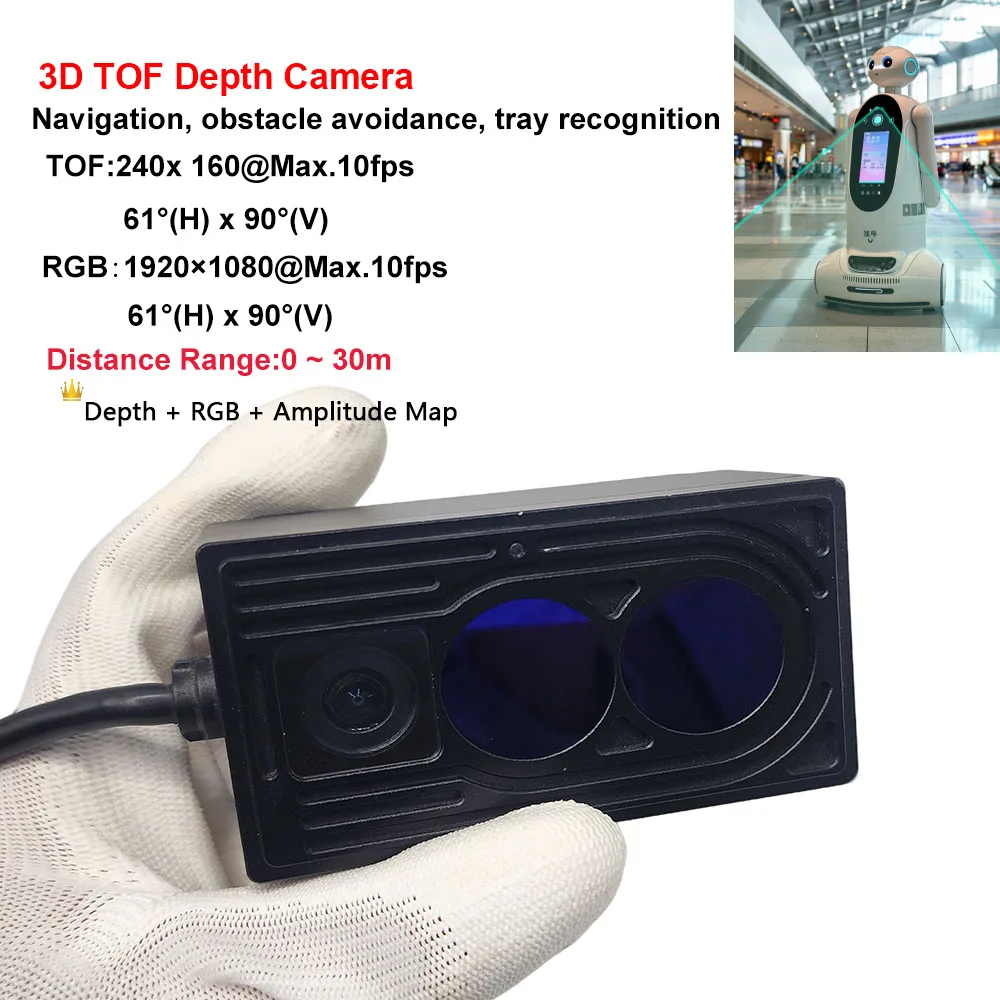 3D Camera SLAM Sensors Ethernet Accuracy≤3 Cm Navigation Obstacle Avoidance Tray Recognition Detection 0-30m Obstacle Avoidance