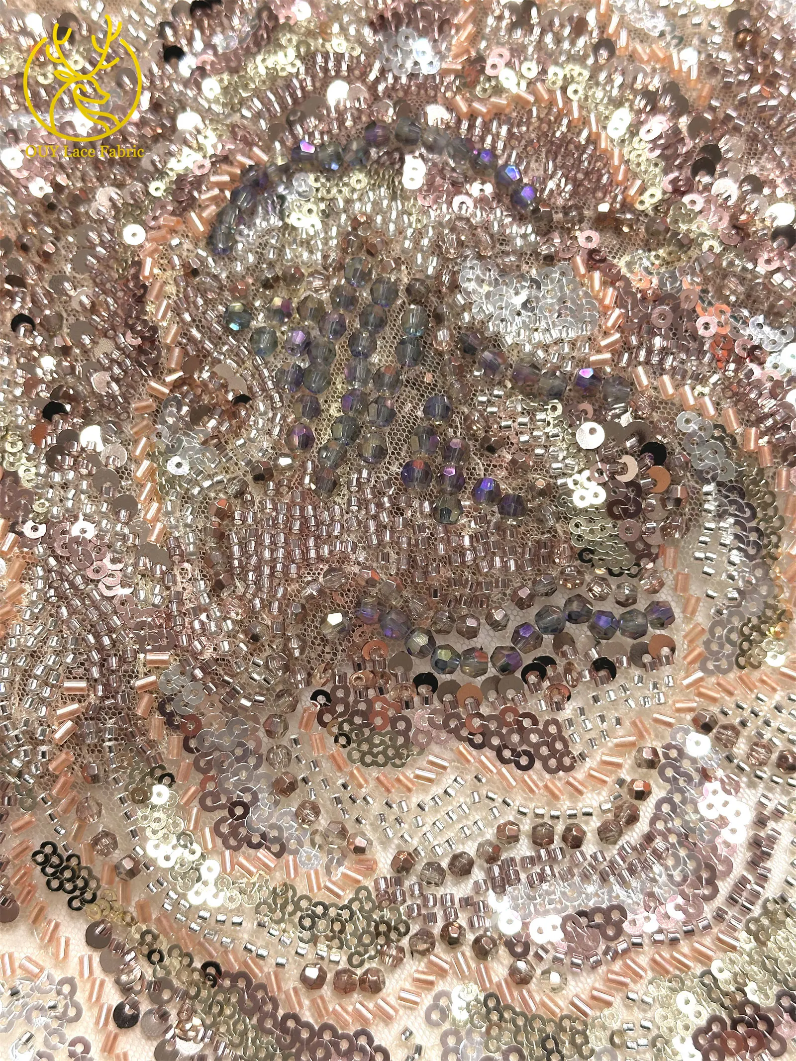 Afrikanischer Bräutigam Schwer Perlenverzierter Spitzenstoff 2026 Hochwertige Französische Nigerianische Pailletten-Spitze Brautkleid-Material – Detail 11