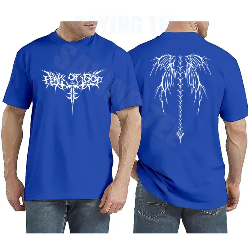 Y2K Wing Tattoo Metal Rock Streetwear T-Shirt aus weicher Baumwolle, cooler Humor, dunkle Gothic-Grafik, Bekleidung für Herren, kurzärmelige T-Shirts – Detail 9