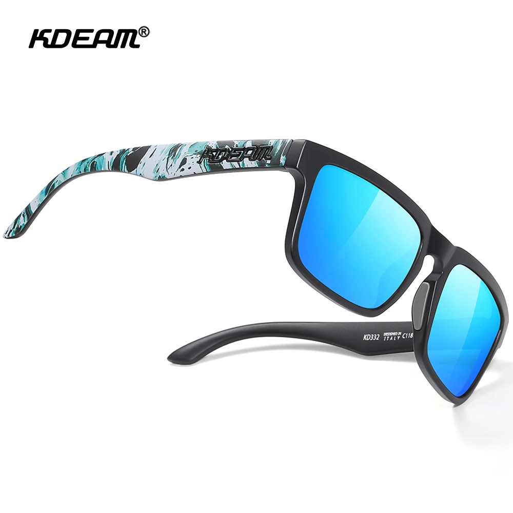 KDEAM Men's Hiking Sunglasses Polarized Dazzling Sun Glasses For Women Medium Sized Sunglass Fishing With Hard Zipper Box