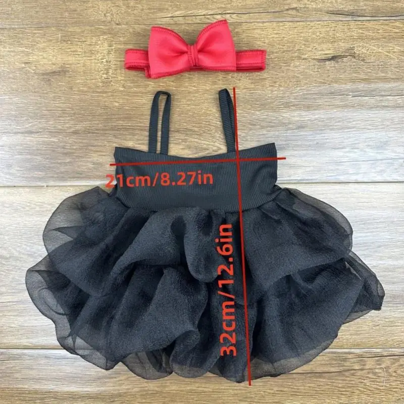 فستان H55B لحديثي الولادة مصنوع من البوليستر الناعم مع دعامة ربطة شعر على شكل فيونكة للاستوديو