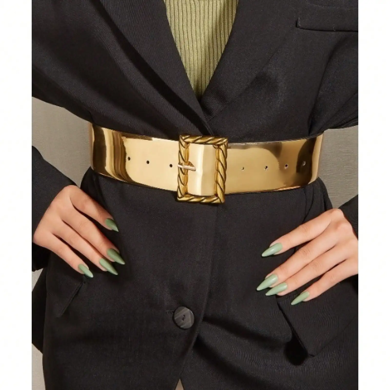 

1 Women's Belt Golden New Style Comfortable Adjustable Belt Decoration Versatile Women's Belt Waist Seal, Suitable Matching Dress Decoration Belt Belt Waist Seal, Belt, Belt Women, Small
