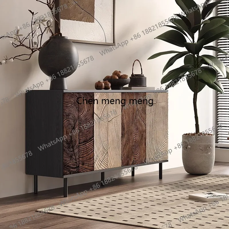 

Italian light luxury dining side solid wood carving living room wall storage decoration medieval entrance cabinet