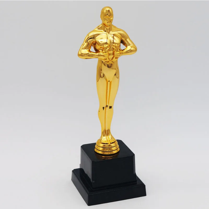 26cm Personalis Oscar Trophy Awards Gold-Plated Plastic Little Golden Man Cup Statue Party Gifts Exquisite Small Craft Souvenirs