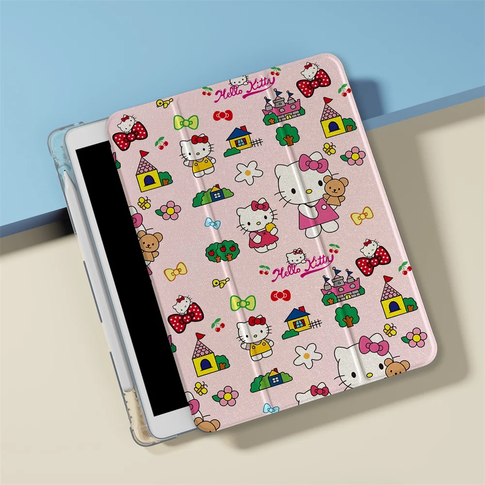 

Новый розовый чехол Hello Kitty для iPad Pro 11 дюймов 2025 2024 Air iPad 10th Air 5 4 10,9 Ipad 7 8 9 10,2 5 6 9,7 дюйма Air3 10,5 мини