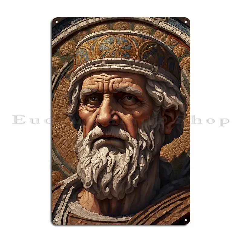 Wisdom S Mosaic The Byzantine Sage Metal Signs Club Club Home Party Customized Tin Sign Poster