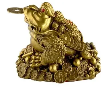 

6Sizes Feng Shui Brass Copper Three Legged Frog Toad Blessing Attracting Wealth Money Metal Statue Figurine Home Decoration Gift