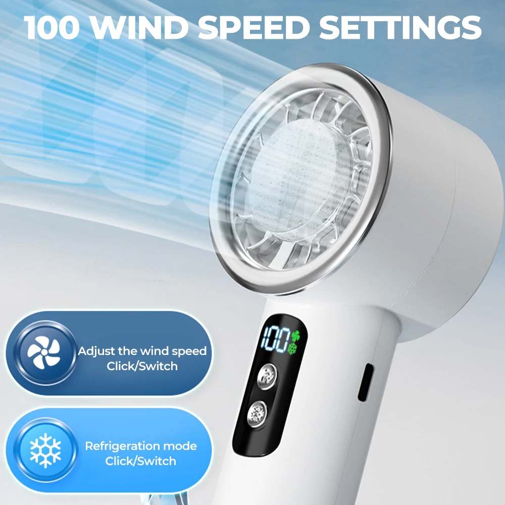 

Летний портативный ледяной компресс, ручной турбовентилятор, 100, регулируемая скорость ветра, мини-персональный вентилятор, электрический вентилятор с батарейным питанием, кулер