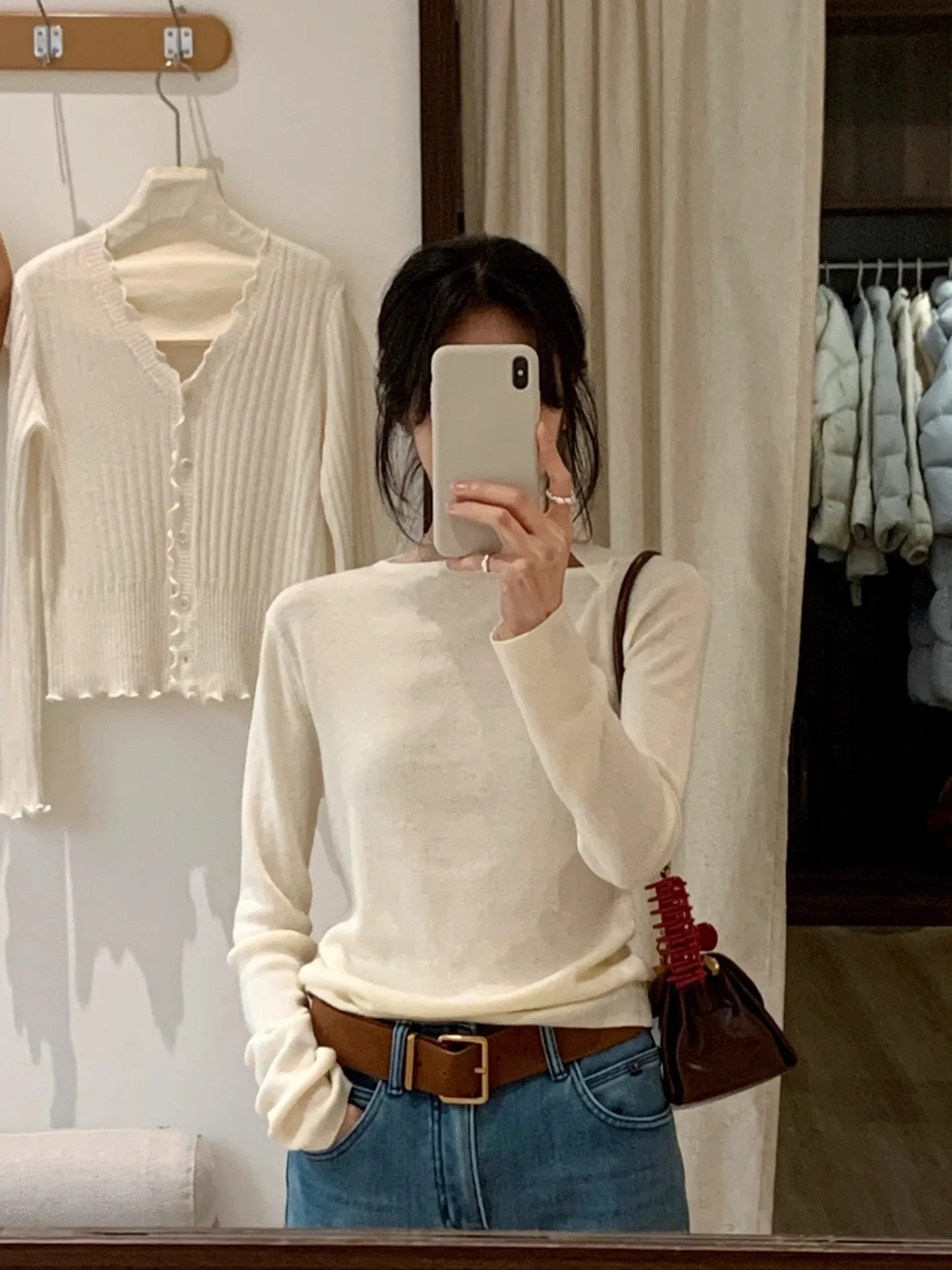 

BRIVIN Korean Sle Woolen Knitted Long Sve Women's Base irt Simple Design Winter New Arrival Overhead Top