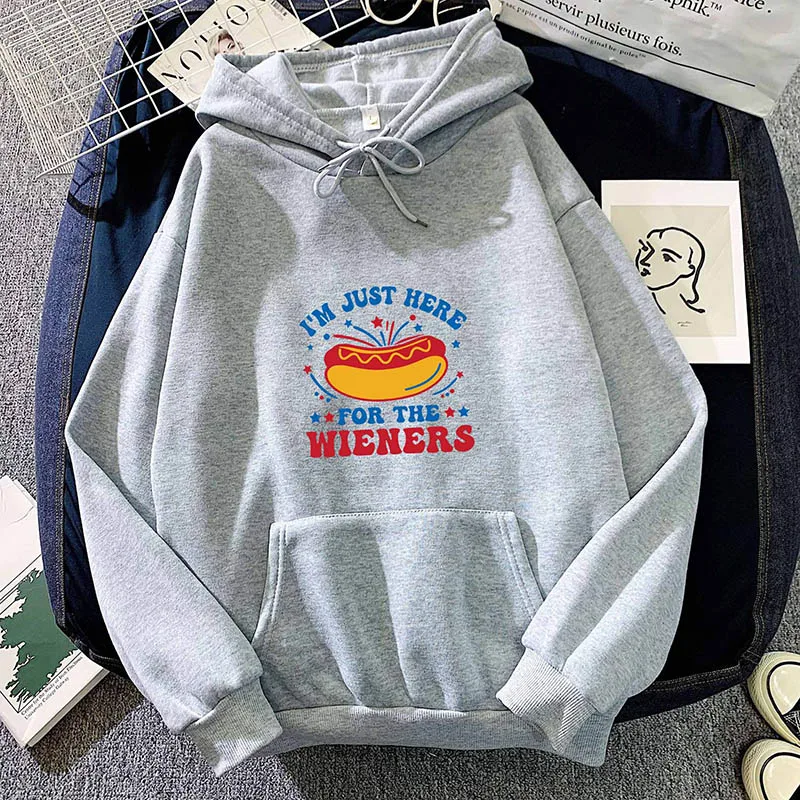 2024 Autumn Hoodie Women's Casual Hooded Sweatshirt Creative Hoodie Matching Streetwear Sausages Pattern Monogram Hoodie CYXX120