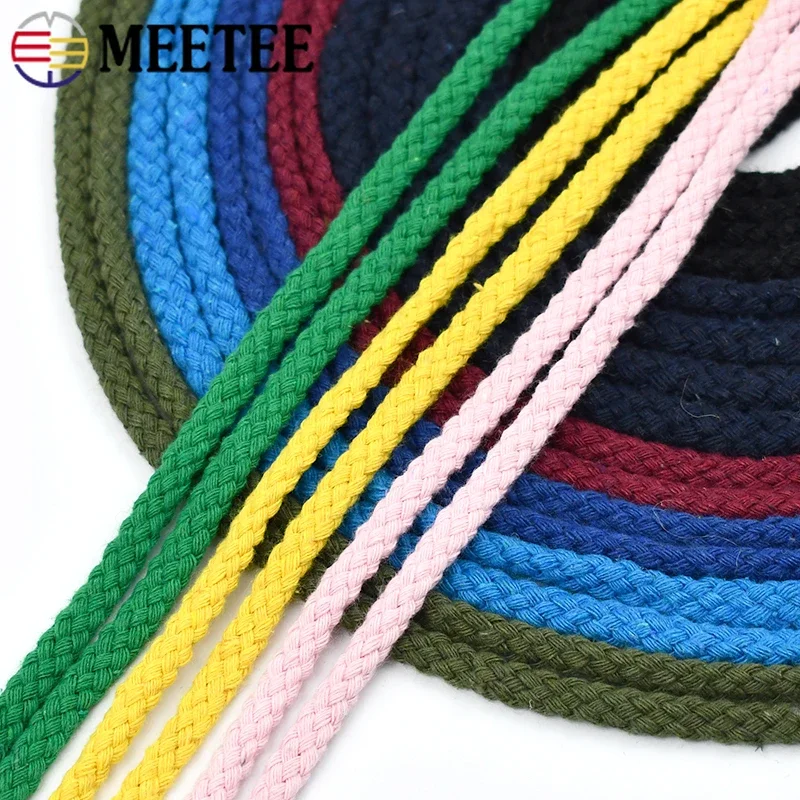 10/20Meters Meetee 7mm Cotton Rope Cords High Tenacity Twisted Cottons Ropes DIY Crafts Woven String Home Textile Craft Decor