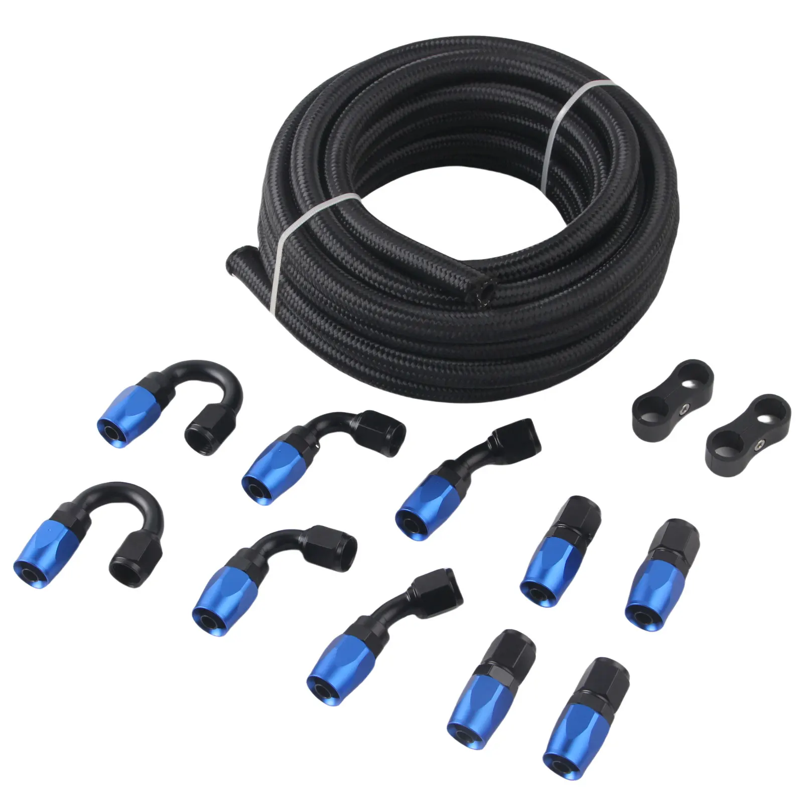 

20FT AN6 Fuel Line Kit CPE rubber Nylon Hose with Swivel Hose End Fitting for oil coolant line radiator connection Universal