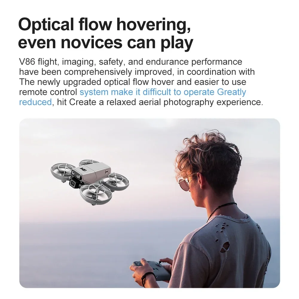 جديد V86 HD التصوير الطائرة بدون طيار تحديد المواقع التدفق البصري تجنب العوائق الذكية طائرة قابلة للطي للتحكم عن بعد #3