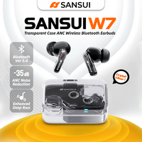 Sansui W7 ANC Bluetooth Earbuds -35dB Active Noise Cancellation Bluetooth 5.4 Headphone IPX4 Waterproof TWS Wireless Earphones