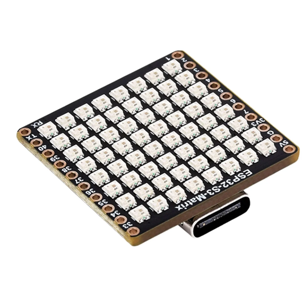 ABGN ESP32-S3 مجلس التنمية واي فاي بلوتوث مصفوفة 8x8 RGB-LED مع QST موقف الدوران الاستشعار QMI8658C لبيثون