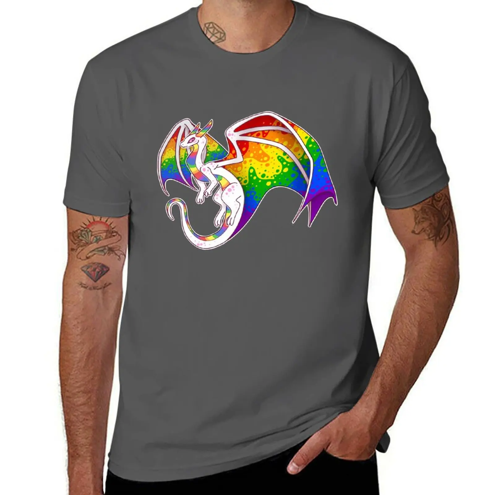

Rainbow Pride Dragon Friend T-Shirt Fashion Letter Print T-Shirt