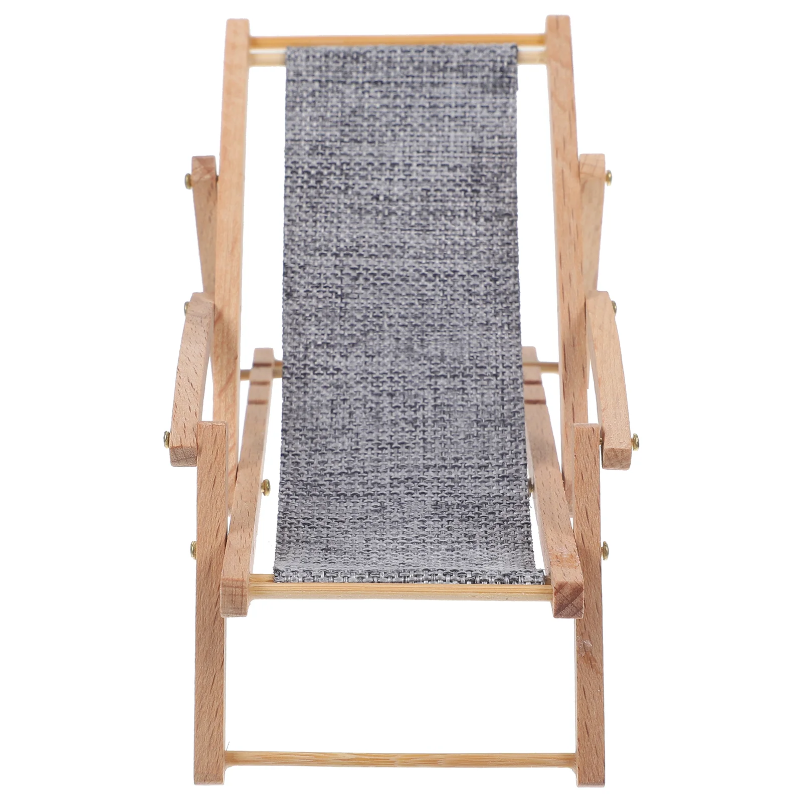 Gray Model Miniature Lounge Chair Dollhouse Recliner Foldable Beach Decoration Simulated