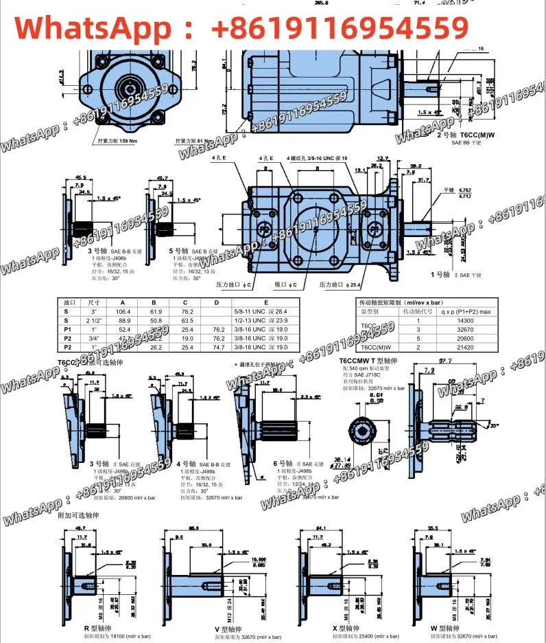 Original hydraulic oil pump T6DC 031 008 1R00 B1 high pressure double vane pump in stock