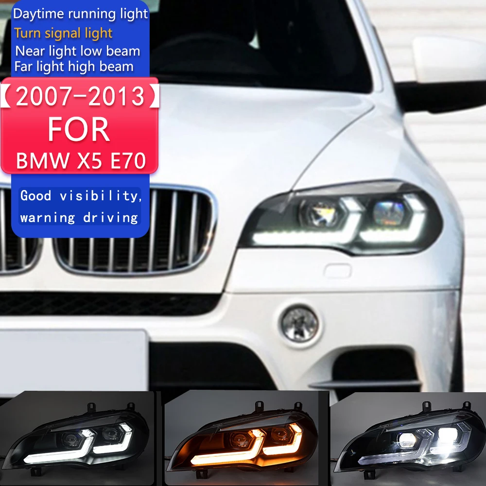

Car Lights for BMW X5 E70 LED Headlight Projector Lens 2007-2013 Angel Eye DRL Signal Head Lamp Automotive Accessories