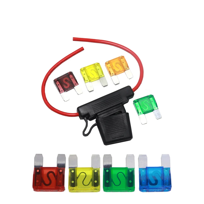 【1Set】 8AWG 10AWG Wire Maxi Car Fuse Holder Water-resistant Waterproof Automotive With Cover Inline Auto with maxfuse 60A